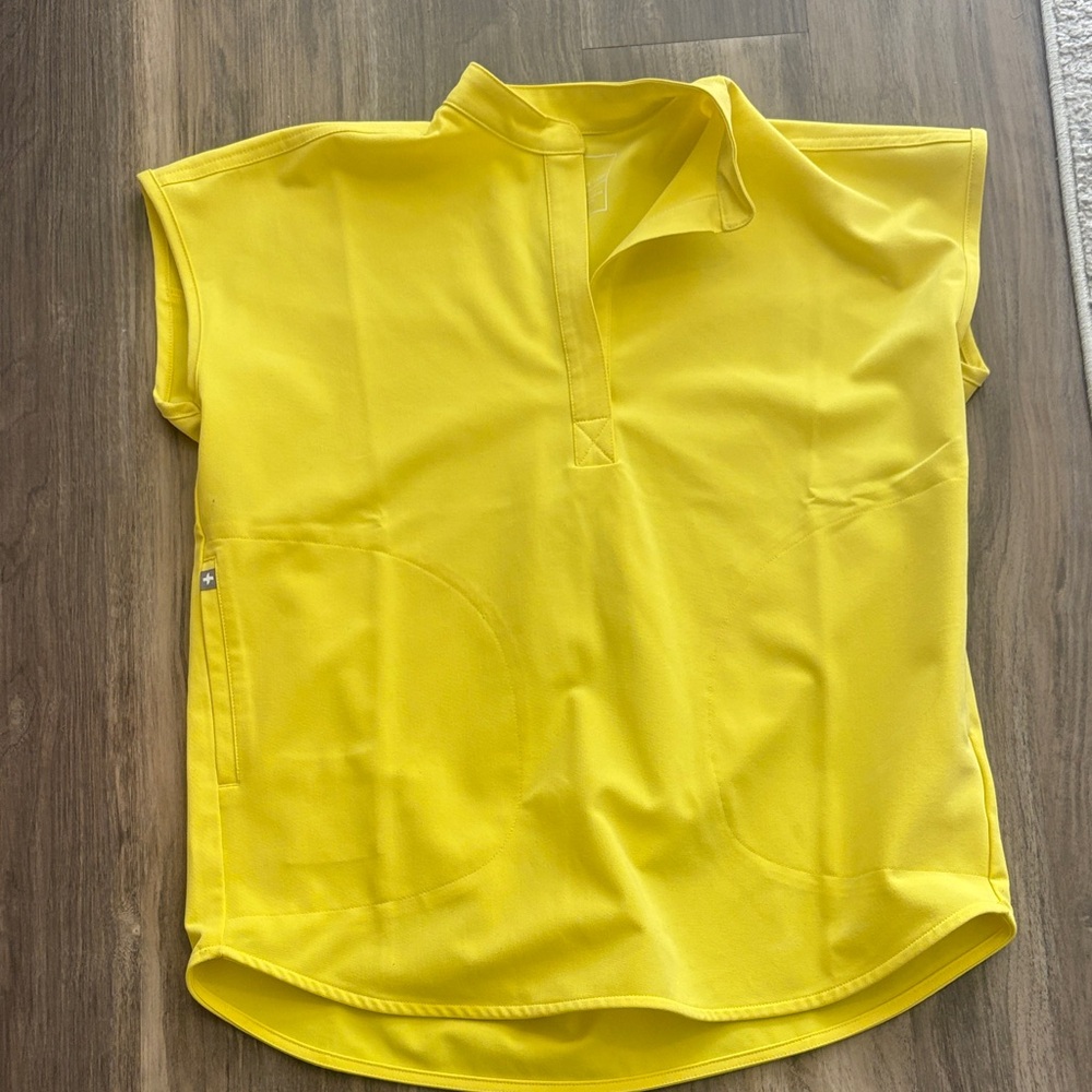 Figs Rafaela Scrub Top in Lifesaver Yellow